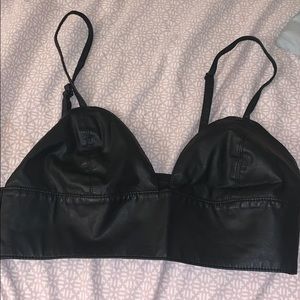 Leather bralette. Forever 21.